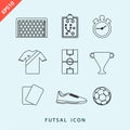 sports futsal design icon flat vector isolated illustration