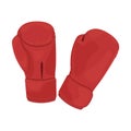 Sports gloves for boxing. Boxing gloves are red. Sports equipment for martial arts. Gloves for boxing, Thai boxing