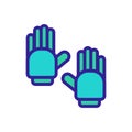 Sports gloves icon vector. Isolated contour symbol illustration