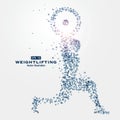 Sports Graphics particles, illustration,Athletes, weightlifters, strength.