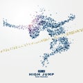 Sports Graphics particles, illustration,Water droplets, jumping, high jump, and high strength.