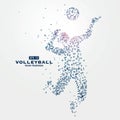 Sports Graphics particles, vector illustration,Water drips, boxers, athletes, volleyball.