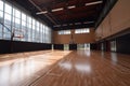 The sports hall is empty. AI Generated