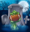 Football Zombie Halloween Graveyard Concept