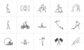 Sports hand drawn outline doodle icon set. Royalty Free Stock Photo