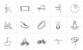 Sports hand drawn outline doodle icon set. Royalty Free Stock Photo