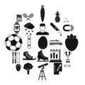 Sports health icons set, simple style