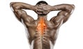 Sports and healthcare. Spine pain. Royalty Free Stock Photo