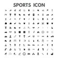 Sports icons set amazing vector illustration trophy, gaming, swiming, running, medal, bowling, gym, soccer, sketing, racing Royalty Free Stock Photo