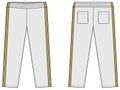 Sports jersey pants vector template illustration / white and gold