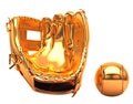 Sports and leisure: golden baseball glove Royalty Free Stock Photo