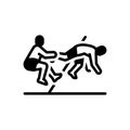 Black solid icon for Kabaddi, raider and playing