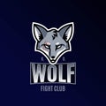 Sports logo. Wolf with a scar