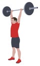 Sports man training shoulder push press and thruster snatch workout. CrossFit sport exercise. Healthy active fitness body shape mo