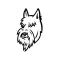 Scottish Terrier Head Mascot Black and White