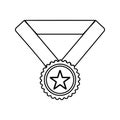 sports medal with a star icon. Element of Sucsess and awards for mobile concept and web apps icon. Thin line icon for website Royalty Free Stock Photo