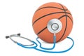 Sports medicine in basketball concept. 3D rendering