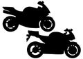 Sports motorcycles in a set.