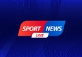 Sports News Live on Blue Wavy Lines Background. Vector Illustration