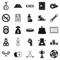 Sports nutrition icons set, simple style