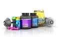 Sports nutrition with sports equipment