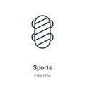 Sports outline vector icon. Thin line black sports icon, flat vector simple element illustration from editable hobbies concept Royalty Free Stock Photo