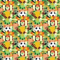 Sports Pattern With Soccer/Football Symbols. Colorful Background.