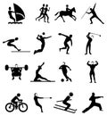 Sports people icons set Royalty Free Stock Photo