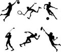 Sports players silhouettes