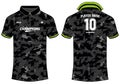 Sports polo collar t-shirt jersey design in Camouflage pattern vector template, Cricket jersey concept with front and back view