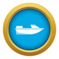 Sports powerboat icon blue vector isolated