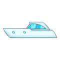 Sports powerboat icon, cartoon style