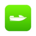 Sports powerboat icon digital green