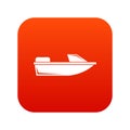 Sports powerboat icon digital red Royalty Free Stock Photo