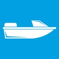 Sports powerboat icon white