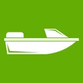 Sports powerboat icon green