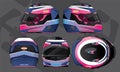 Sports racing helmet template vector design