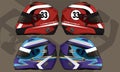 Sports racing helmet template vector design