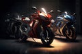 Sports racing motorcycles. Neural network AI generated