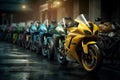 Sports racing motorcycles. Neural network AI generated