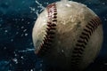 Baseball in water splashes for rain game concept Royalty Free Stock Photo