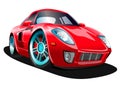 Sports red cartoon car on a white background. Vector illustration Royalty Free Stock Photo