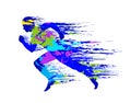 Sports run and paint splashes, drops Royalty Free Stock Photo