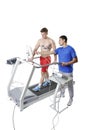 Sports Scientist doing Performance Assessment with Treadmill