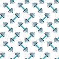 Sports seamless pattern with dumbbells