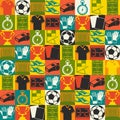 Sports seamless pattern with soccer (football Royalty Free Stock Photo