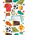 Sports seamless pattern with soccer football Royalty Free Stock Photo