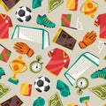 Sports seamless pattern with soccer football Royalty Free Stock Photo