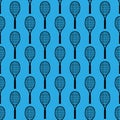 Sports seamless pattern with tennis icons in flat design style Royalty Free Stock Photo