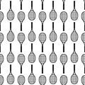 Sports seamless pattern with tennis icons in flat design style Royalty Free Stock Photo
